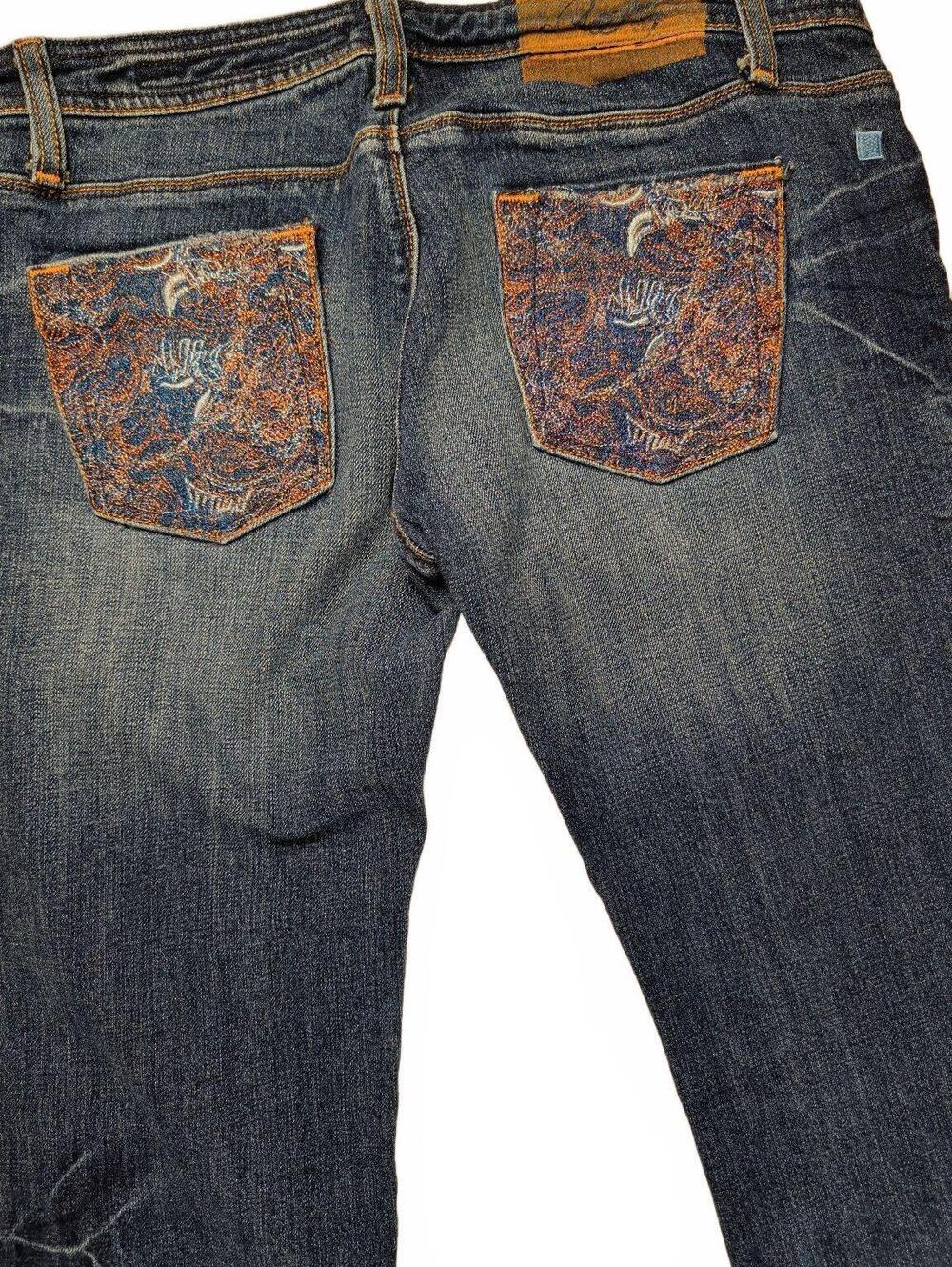 Azzure Low Rise Bootcut Jeans Dark Wash Y2K Waist 28 x 33L
